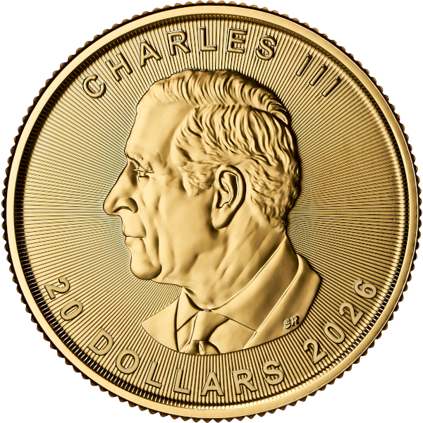 1/2 oz Gold Coin - 2026 Gold Maple Leaf - Royal Canadian Mint - RCM .9999 Au