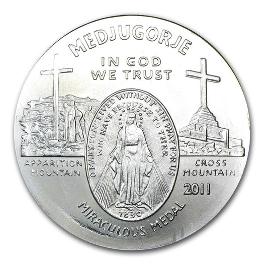 1 oz Silver Round – Medjugorjes – Miraculous Medal .999 Ag