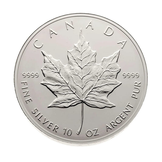 10 oz 1998 $50 The Silver Maple Leaf, 10th Anniversary - Pure Silver Coin