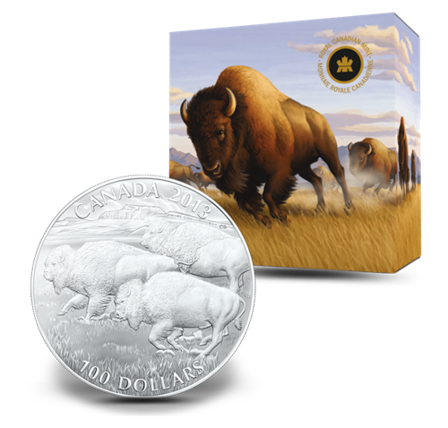 1 oz $100 for $100 Fine Silver Coin - Bison (2013)