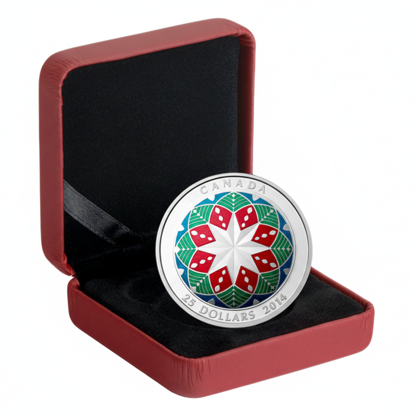 Fine Silver Ultra-High Relief Coloured Coin – Christmas Ornament (2014)