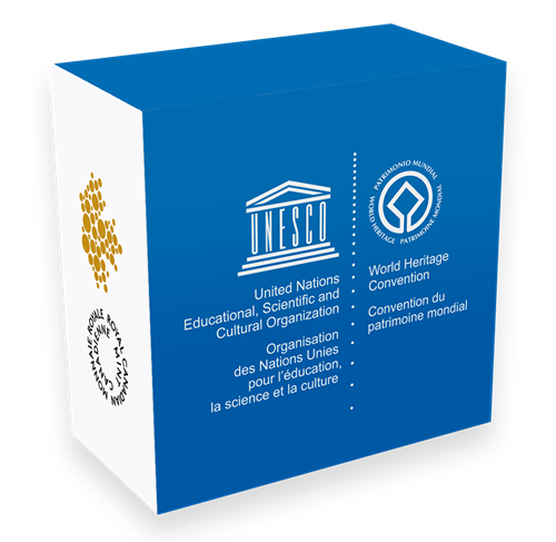 1 oz. Fine Silver Coin - UNESCO at Home and Abroad - Mount Fuji and Canadian Rockies - Mintage: 7,500