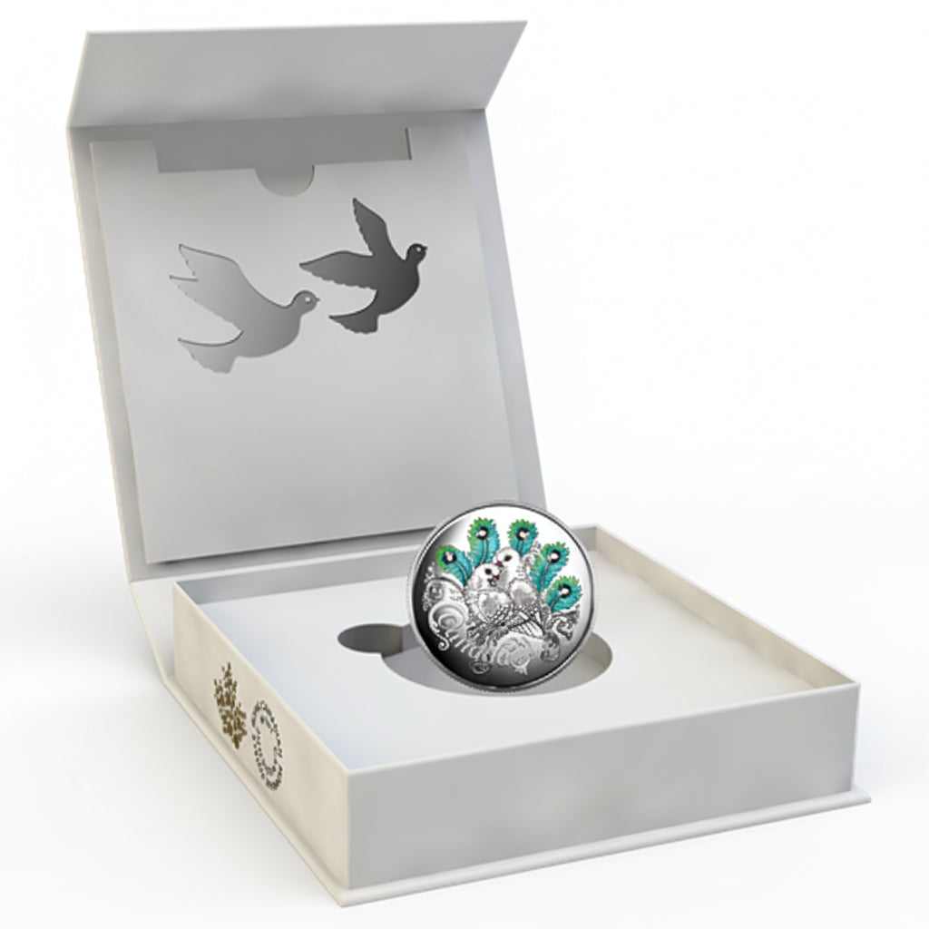1/4 Fine Silver Coin made with Swarovski® crystals - Celebration of Love (2016)