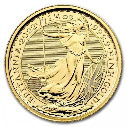 1/4 oz Gold Coin - 2022 Gold Britannia - Royal Mint - .9999 Au