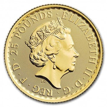 1/4 oz Gold Coin - 2022 Gold Britannia - Royal Mint - .9999 Au