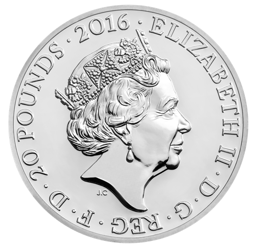 1/2 oz UK £20 Pure Silver Coin - Queen's 90th Birthday (2016)