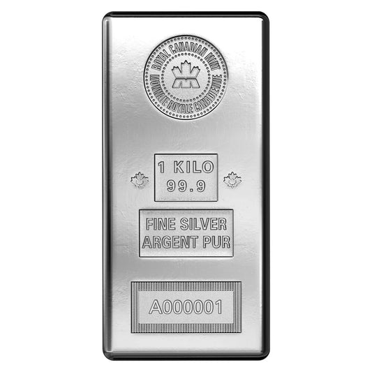 1 Kilogram Silver Bar - Royal Canadian Mint .999 Ag (New Design)