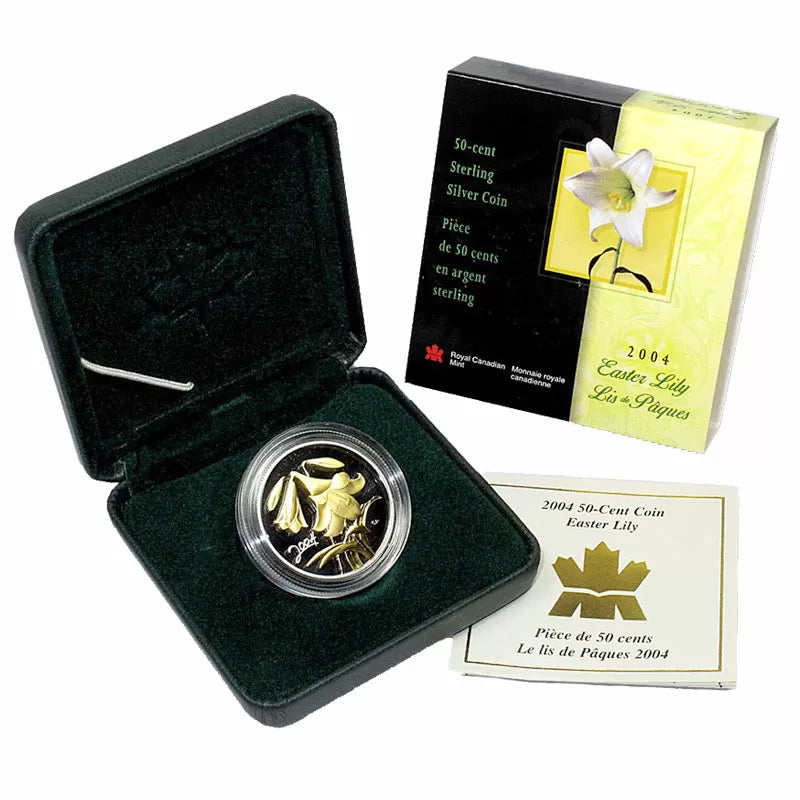 2004 50c Golden Easter Lily - Sterling Silver Coin