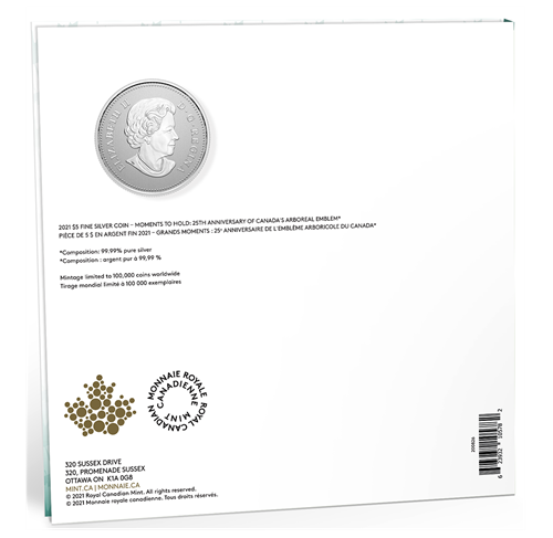 1/4 oz Pure Silver Coin - Moments to Hold: 25th Anniversary of Canada's Arboreal Emblem