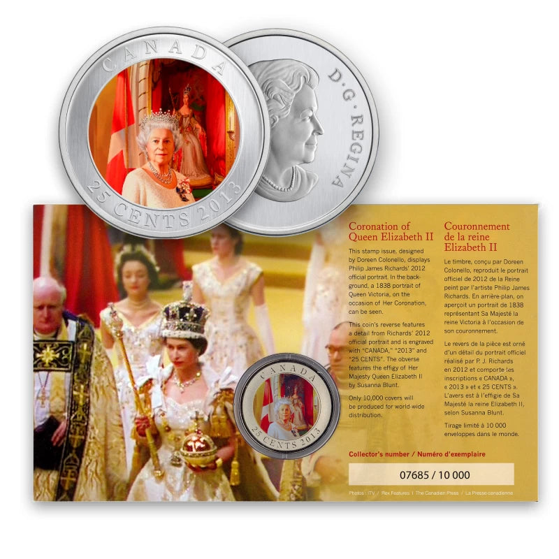 2013 Canadian 25-Cent 60th Coronation of Queen Elizabeth II - Philatelic Numismatic Cover