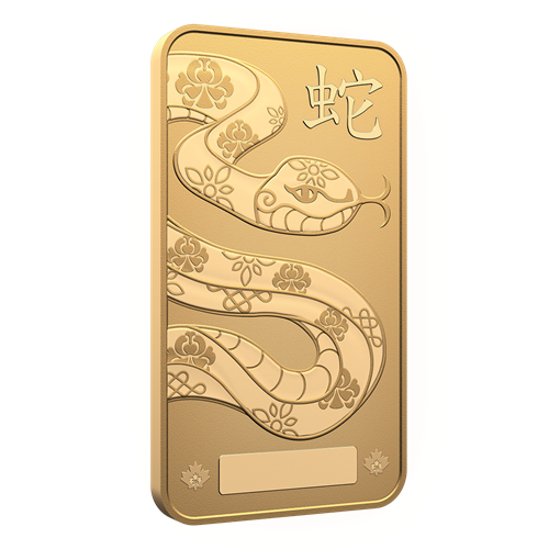 10 g Gold Bar - 2025 Lunar Year of the Snake - Royal Canadian Mint - .9999 Au