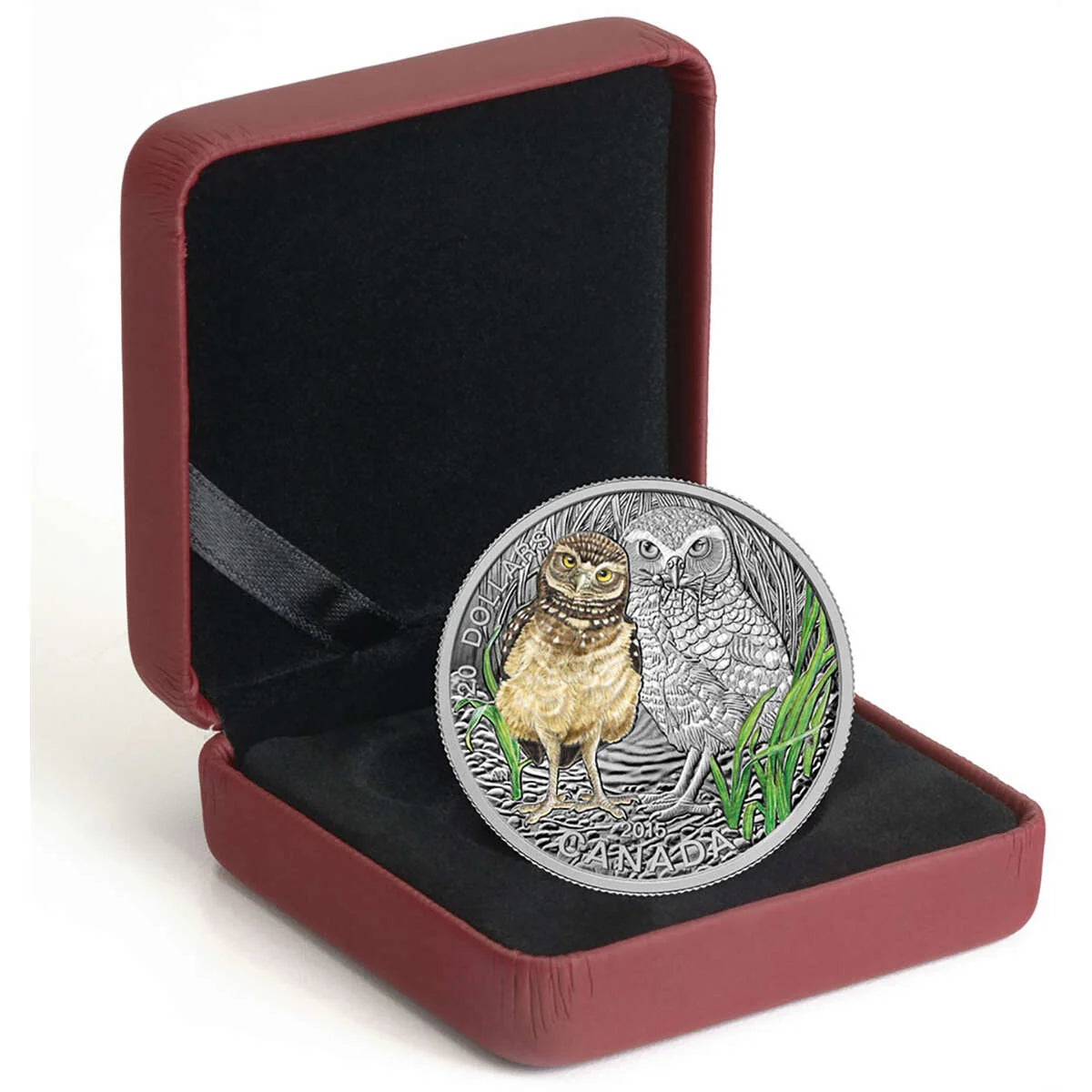 1 oz 2015 $20 Baby Animals: Burrowing Owl - Pure Silver Coin