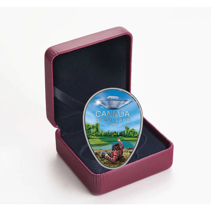 1 oz. Pure Silver Glow-in-the-Dark Coin - Canada's Unexplained Phenomena: The Falcon Lake Incident (2018)
