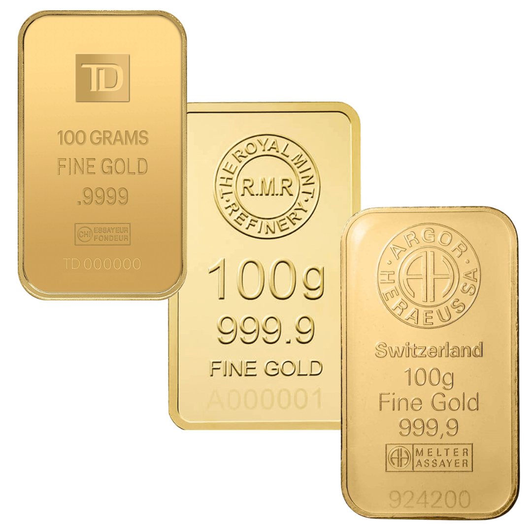 100 Gram Gold Bar/Coin/Round - Preowned - Assorted Mints .9999 Au