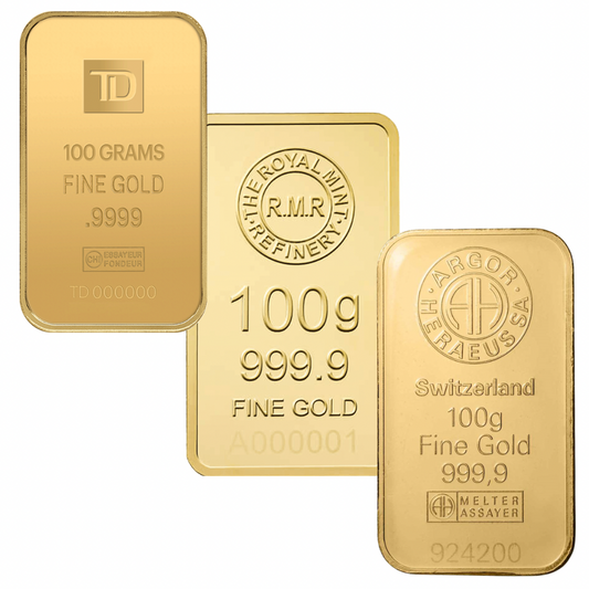 100 Gram Gold Bar/Coin/Round - Preowned - Assorted Mints .9999 Au