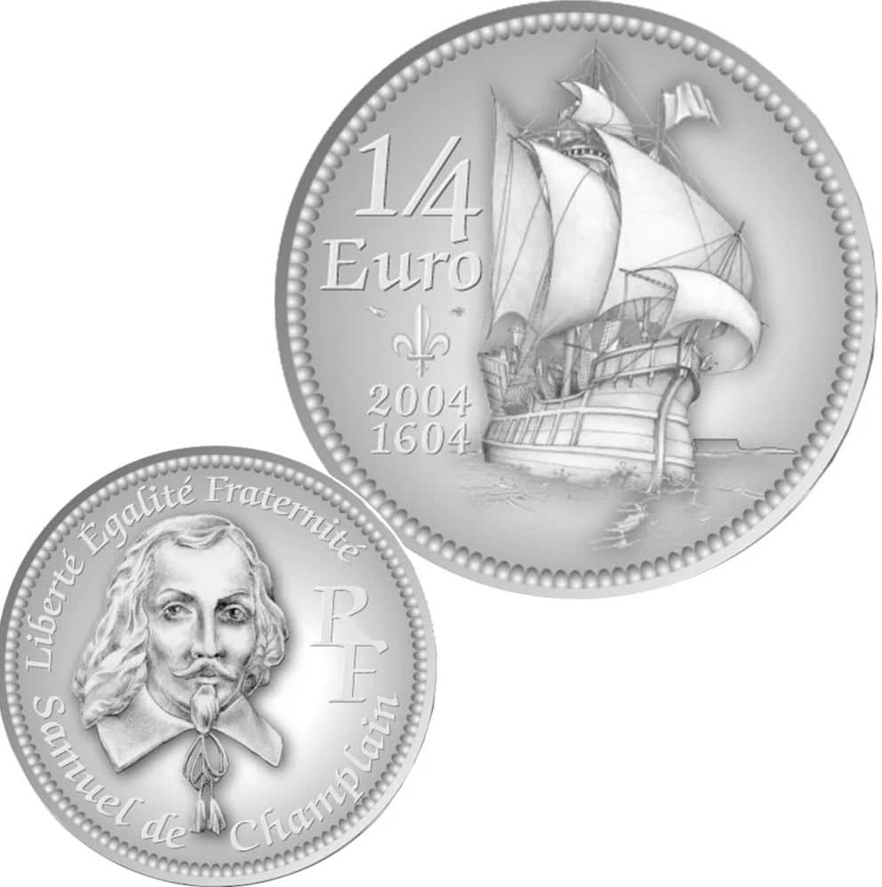 2004 Canada 400th Anniversary of the First French Settlement - Ile Sainte-Croix Coin and Stamp Set
