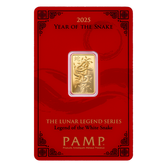5 Gram Gold Bar - PAMP Suisse - Year of The Snake (2025) - .9999 Au