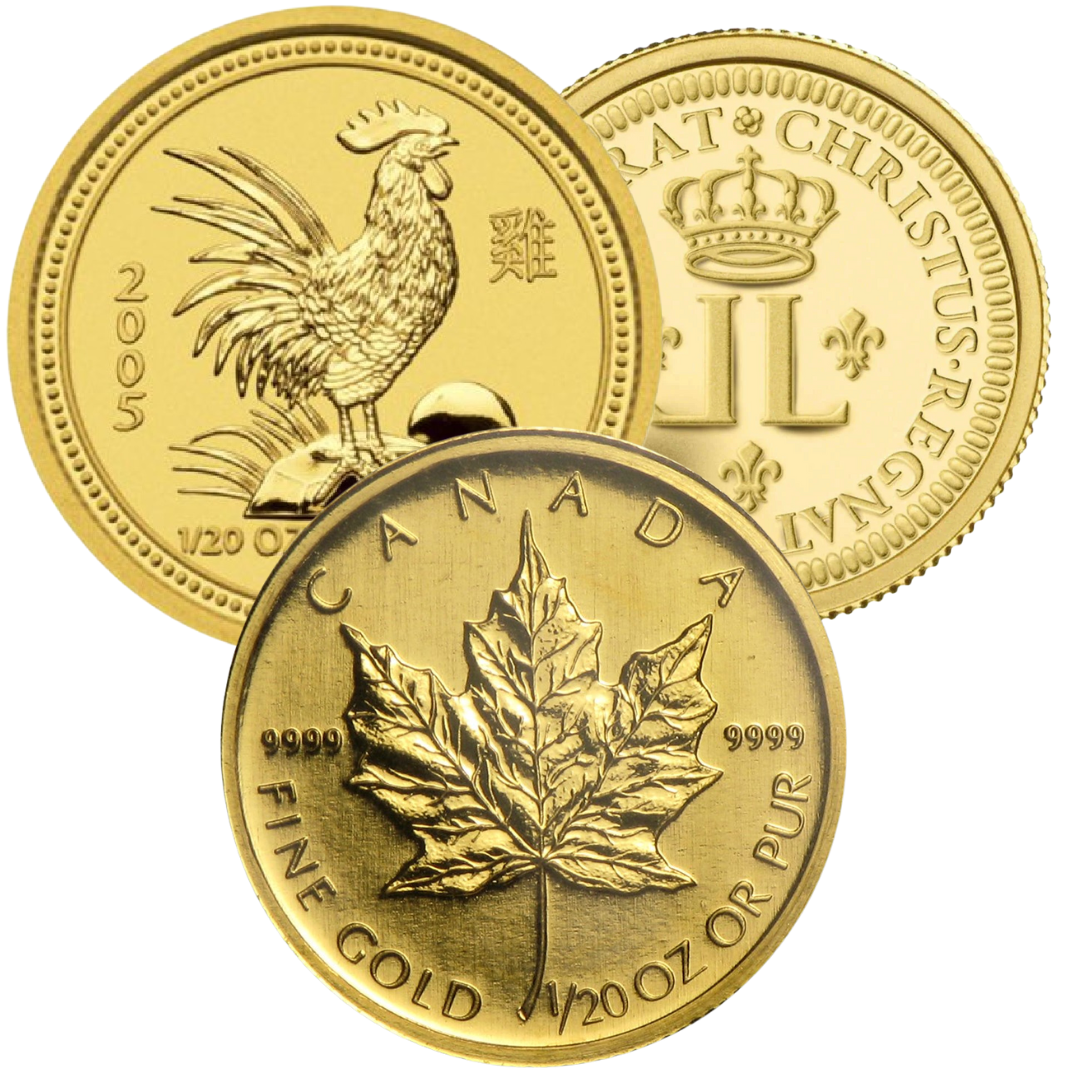 1/20 oz Gold Coin/Bar/Round - Preowned - Assorted Mints .9999 Au