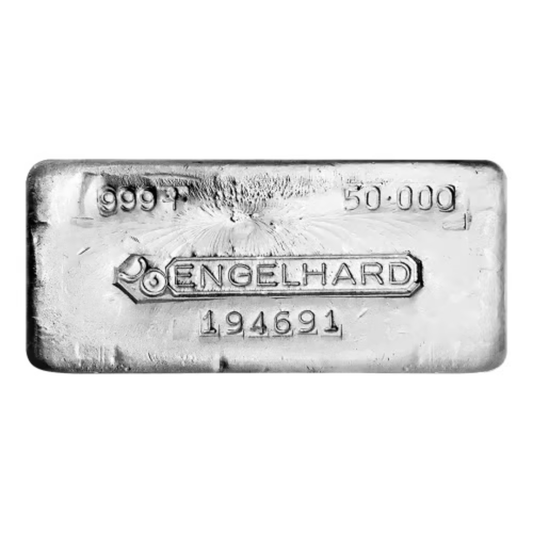 50 oz Silver Bar - Preowned - Engelhard - .999+ Ag