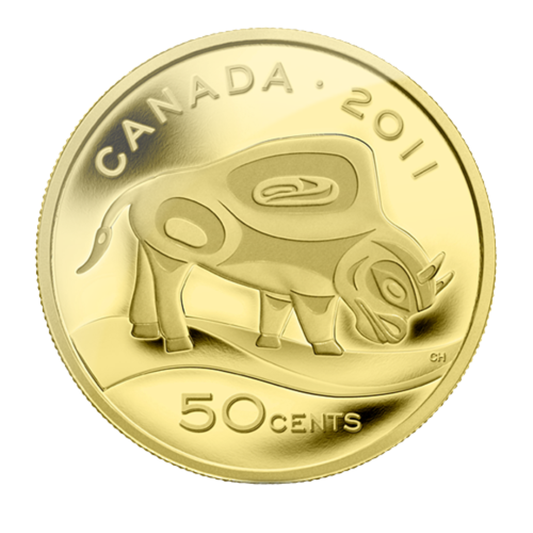 1/25 Ounce Pure Gold Coin - Wood Bison (2011)