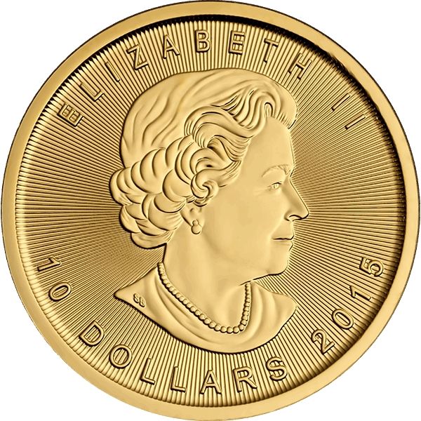 1/10 oz Gold Maple Leaf Coin - Random Year- Royal Canadian Mint - RCM .9999 Au