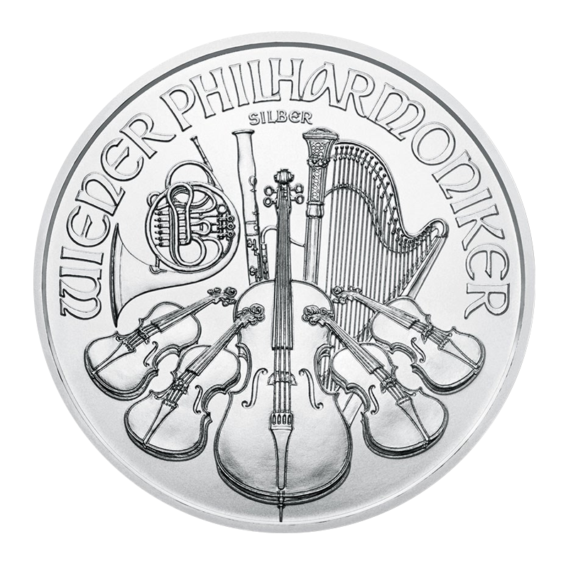 1 oz Silver Philharmonic Coin - Backdated Random Year - Austrian Mint - .999 AG