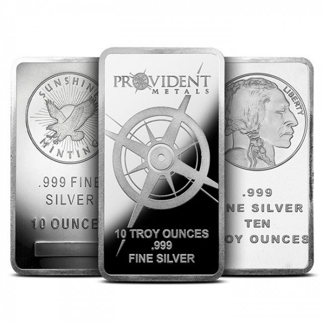 10oz Silver Bars - Free Insured Delivery