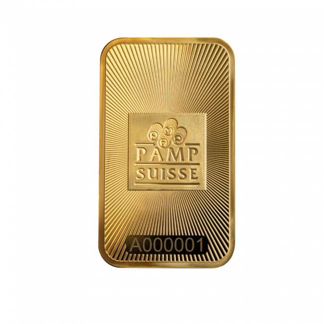 1 oz Gold Bar - PAMP Suisse - New Design in Assay- .9999 Au