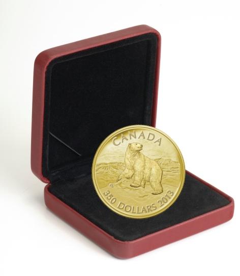 1.125 oz Pure Gold Coin - 2013 Iconic Polar Bear - .99999 Au