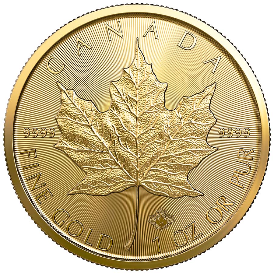 1 oz Gold Maple Leaf Coin Royal Canadian Mint RCM .9999 Au