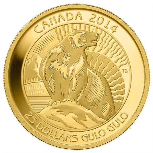 1/4 oz. Pure Gold Coin - Wolverine - Mintage: 1,500 (2014)