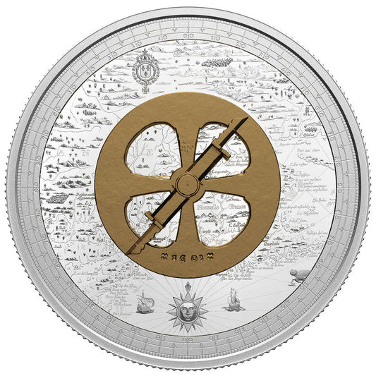 5 oz Pure Silver Coin - Lost Then Found: Champlain and the Astrolabe (2021)