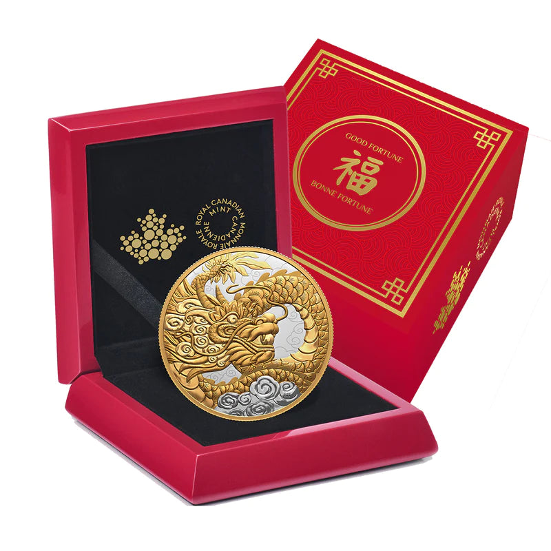 Heavenly Dragon - 5 oz. Pure Silver Coin With Gold-Plating (2023)