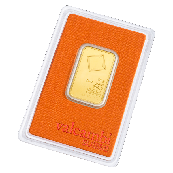 20 g Gold Bar - Valcambi Suisse - Minted - 20g Gold Bar - .9999 Au