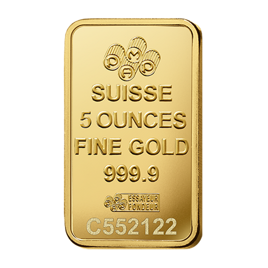 Buy 5 Oz Gold Bar PAMP Suisse Lady Fortuna Series Obverse Buy 5 Oz Gold Bar Front