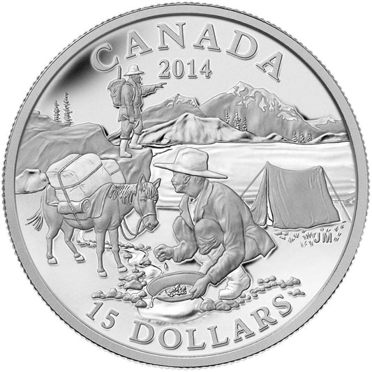 Exploring Canada: The Gold Rush - 2014 Canada $15 Pure Silver Coin - Royal Canadian Mint