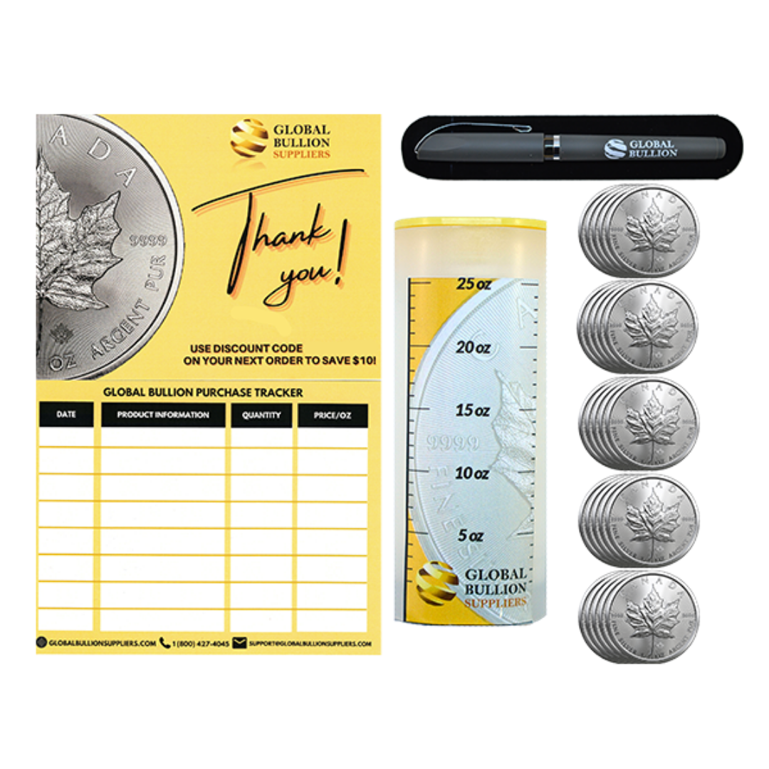 25x 1 oz Silver Maple Leaf Coin | Royal Canadian Mint – Global 25x 1 oz Silver Maple Leaf Coin | Royal Canadian Mint – Global