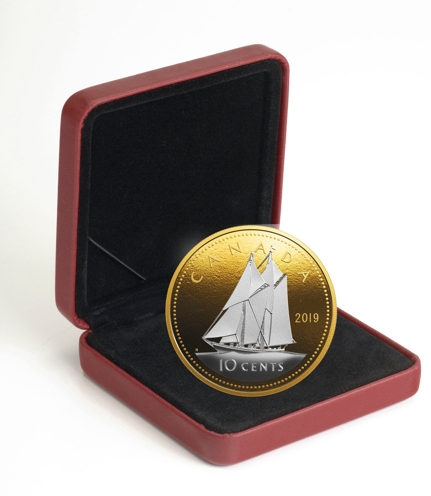 Ten Cent (10c) - Big Coin Series - 2019 Canada Pure Silver Reverse Gold Plating - Royal Canadian Mint