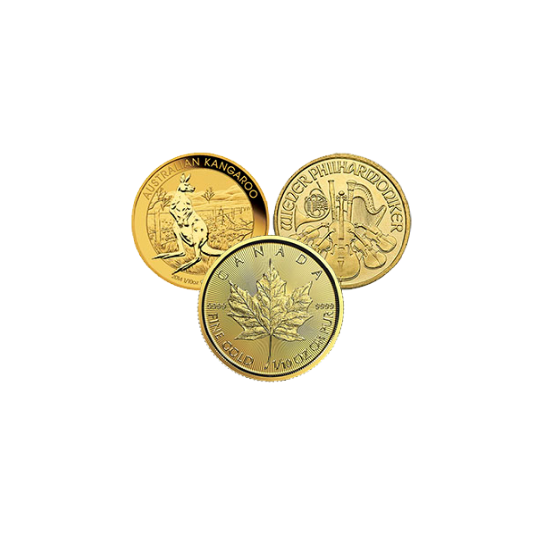 1/10 oz Gold Coin Bar or Round - Preowned - Assorted Mints - .999+ Au
