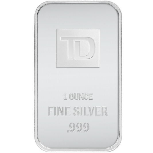 1 oz Silver TD Bar - Toronto Dominion - .999 Ag