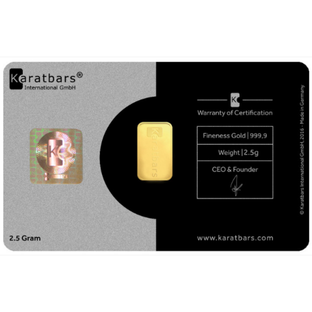2.5 g Gold bar - .9999 AU - Karatbars