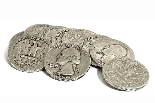 Image of US Silver Quarters for How to Find Silver Quarters