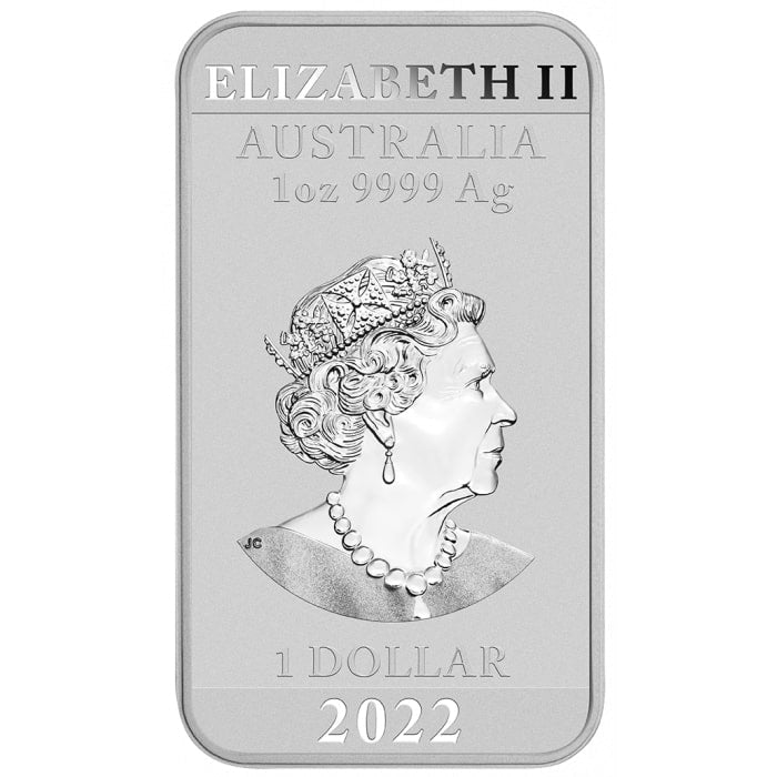 1 oz 2022 Silver Dragon Rectangular Coin - .9999 Ag - Perth Mint