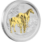 1 oz. Pure Silver Gilded Coin - Australian Lunar Series II: Year of the Horse (2014)