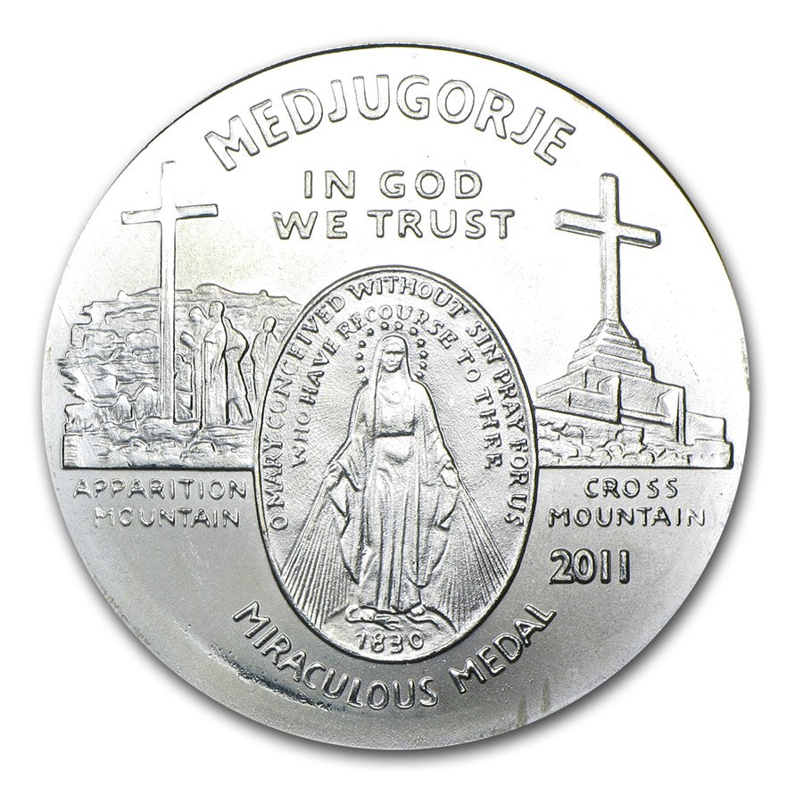 1 oz Silver Round – Medjugorjes – Miraculous Medal .999 Ag