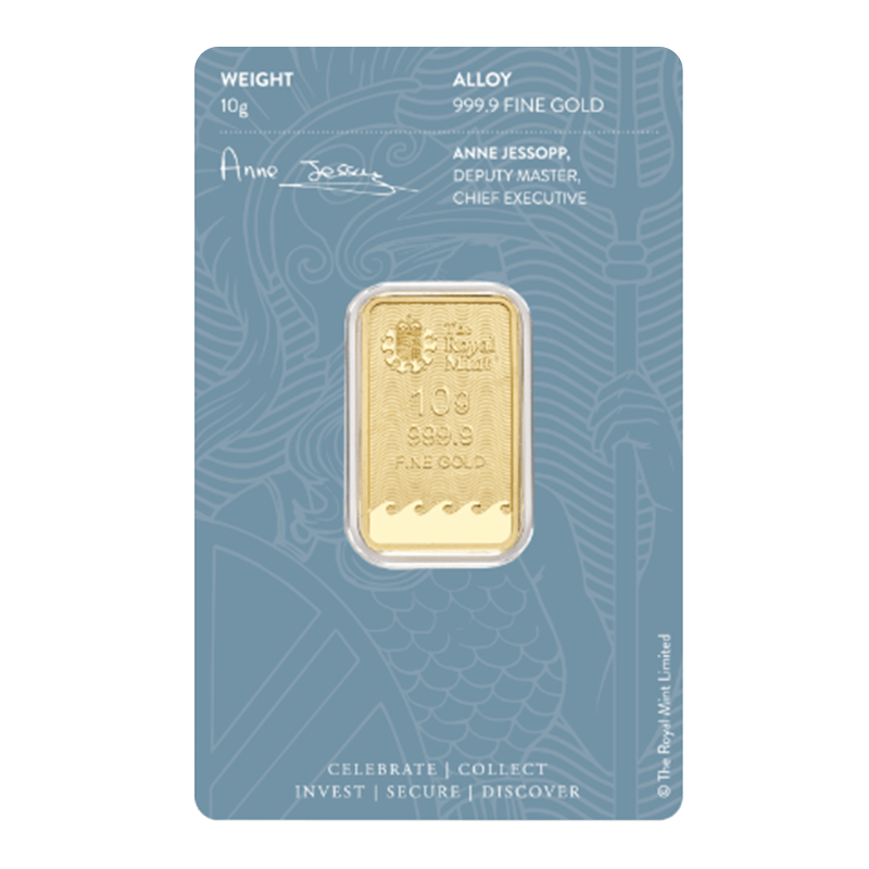 10 g Gold Britannia Bar - Royal Mint - .9999 Au