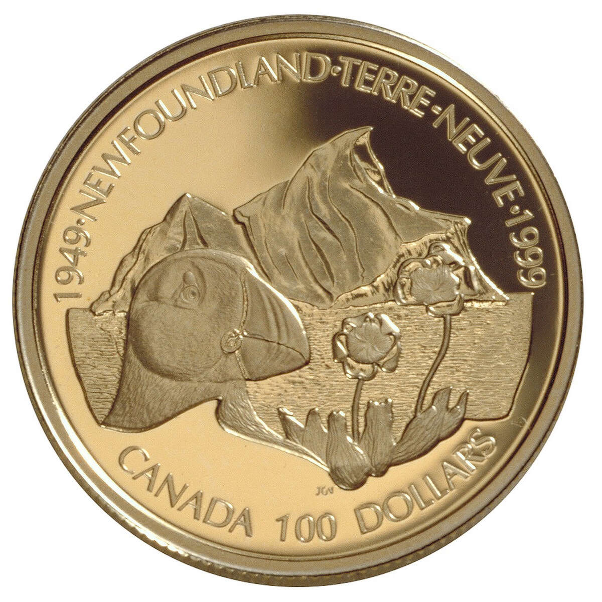 1999 $100 Newfoundland's Confederation, 50th Anniversary - 14-kt. Gold Coin
