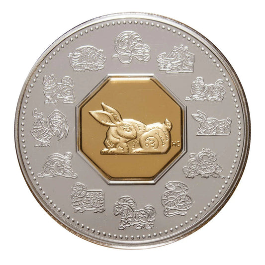 1999 $15 Year of the Rabbit - Sterling Silver Coin