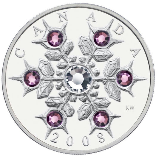 1 oz. Pure Silver Coin – Amethyst Crystal Snowflake (2008)