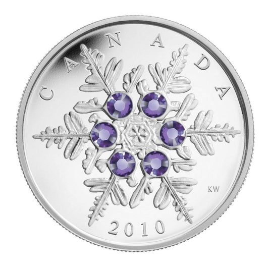1 oz. Pure Silver Coin - Tanzanite Crystal Snowflake (2010)
